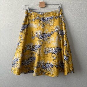 NWT Yellow Skirt‎ with Venice Print from The Limited